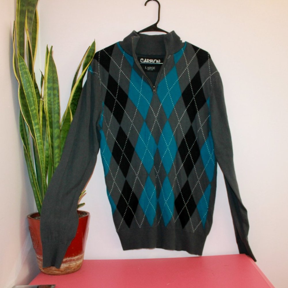 CLOSET CLOSING!! Carbon Argyle Sweater